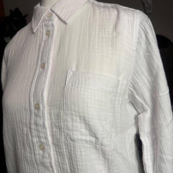 J.CREW Womens Classic Shirt Sz PS Garcon in cotton-Linen Gauze Botton-up Casual - Picture 6 of 12